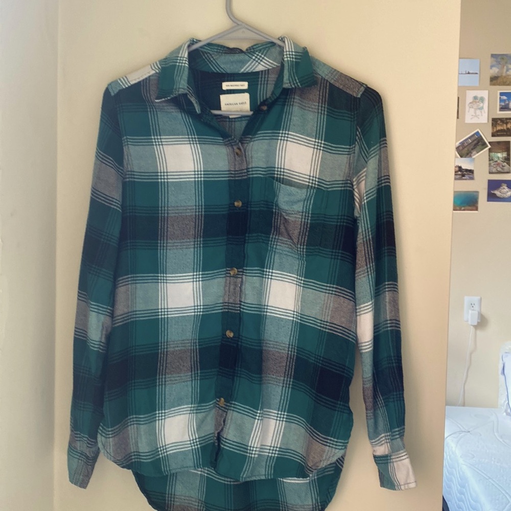 American Eagle Green/turquoise flannel
